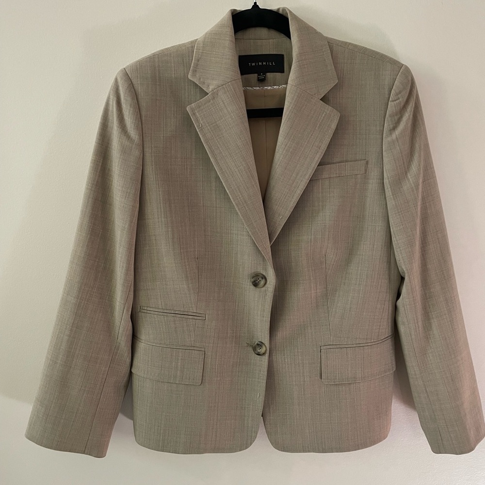 TWINHILL Wool Blend Classic Tan Blazer Size 4